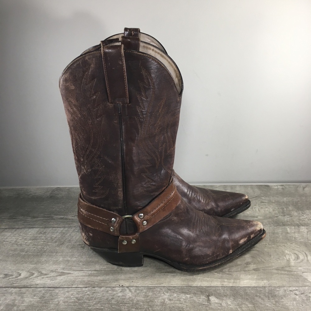Mens Vintage Botas Cebu Engineer Harness Motorcycle Leather Moto Boots Size 11